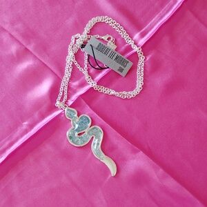 Robert Lee Morris Shiny Silver Snake Necklace